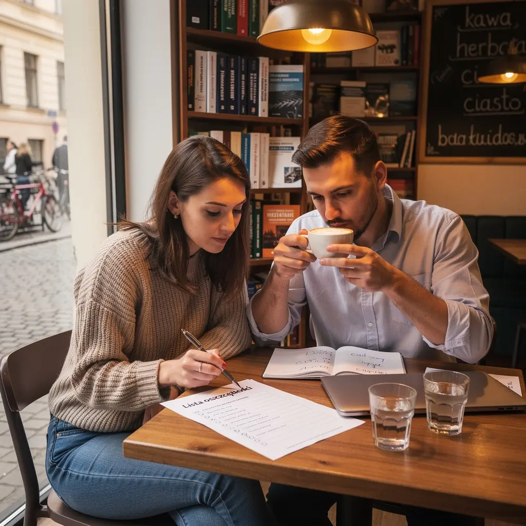 Zdjęcie filiżanki kawy obok laptopa z otwartą stroną bloga o oszczędzaniu.